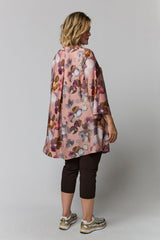 Gozzip Skuld tunic Dusty rose with large flowers