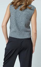 Love & Divine  vest with zipper grey melange