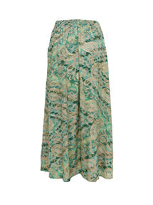 Black Colour Luna regular skirt floral green