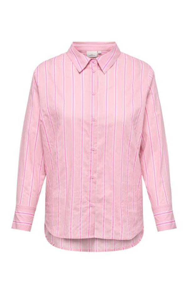 Only Carmakoma Kira life shirt pink stripe
