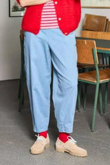 Black Colour Denice denim barrel pant light blue