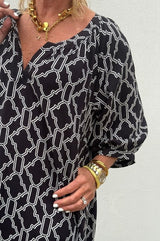 Gaspar Athen print kaftan black