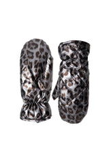 Black Colour Nadina quilted leo mittens gun metal