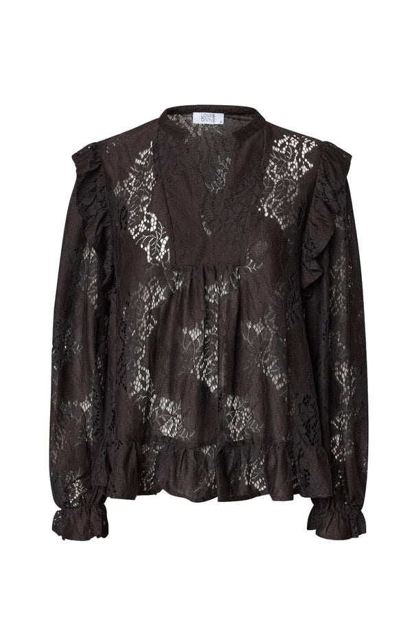 Love & Divine lace blouse chokolate