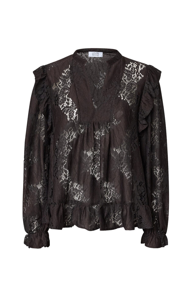 Love & Divine lace blouse chokolate