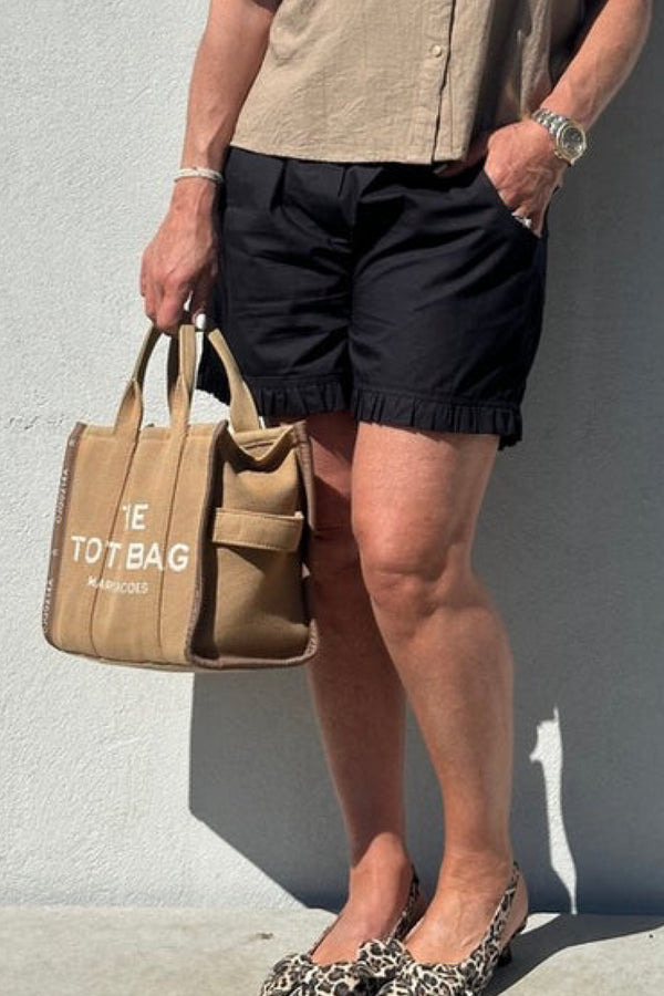 Gaspar Honolulu frill shorts black