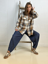 Gaspar Stockholm check camel