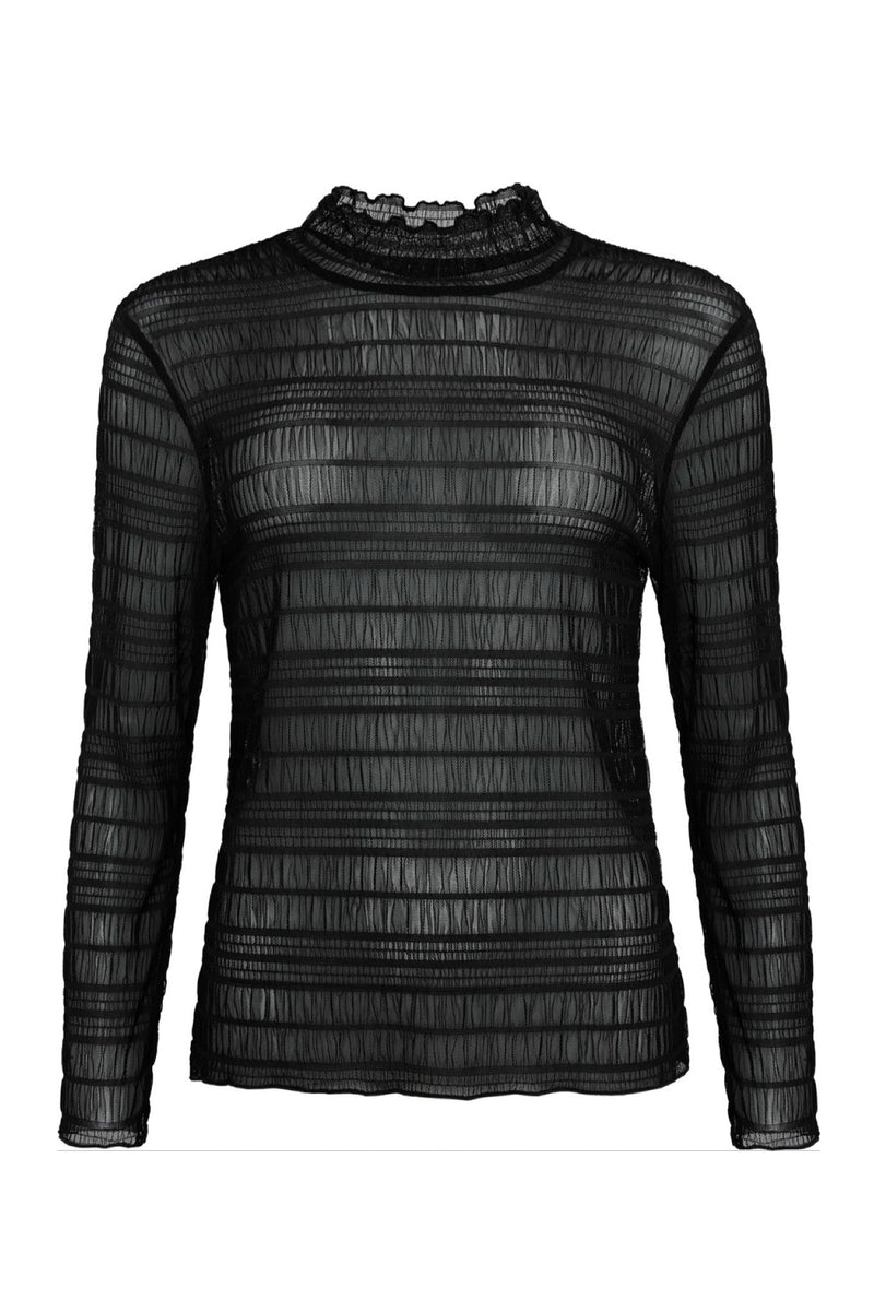 Ofelia Fauna mesh blouse black
