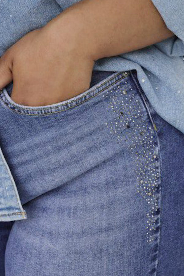 Only Carmakoma  Sui rhinestone denim medium blue