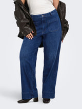 Only Carmakoma Madison pocket wide jeans dark blue