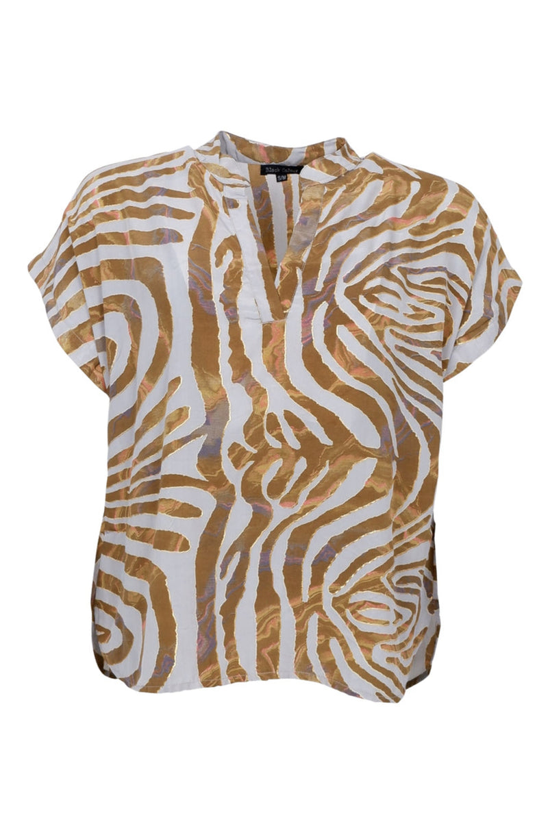 Black Colour  Luna Andrea  blouse blue zebra