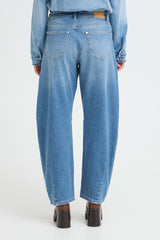 Pulz Anni jeans barrel leg medium blue denim