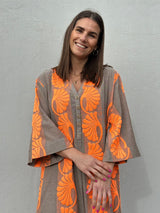 Gaspar Mumbai jaquard dress dark sand