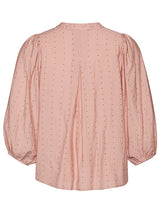 Gozzip Maris blouse rose with brown and silver dots