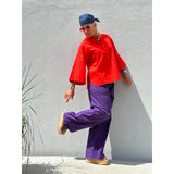 Gaspar Honolulu poplin pant purple