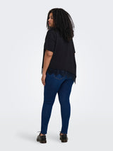 Only Carmakoma Snow stretch skinny jeans Dark blue jeans
