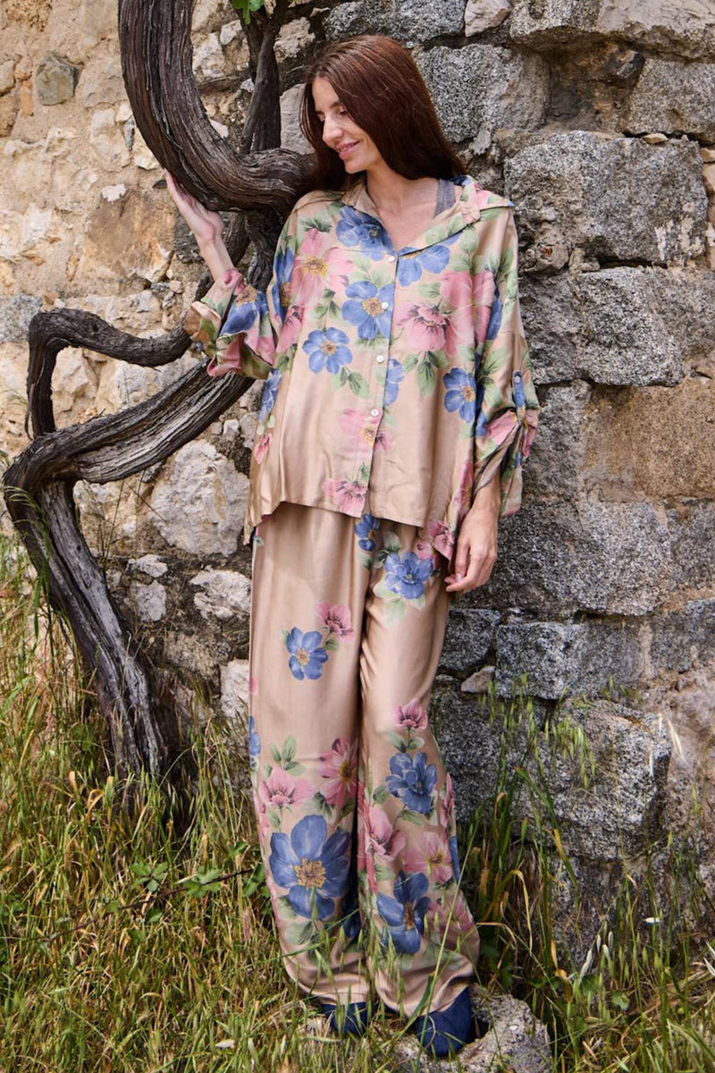 Black Colour Emme flower shirt frappe