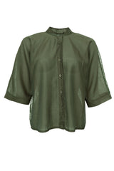 Black Colour Carla lace shirt army