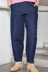 Black Colour Denice Barrel Pant Blue