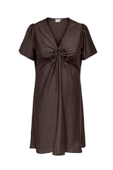 Only Carmakoma Cecilia v-neck dress  brown
