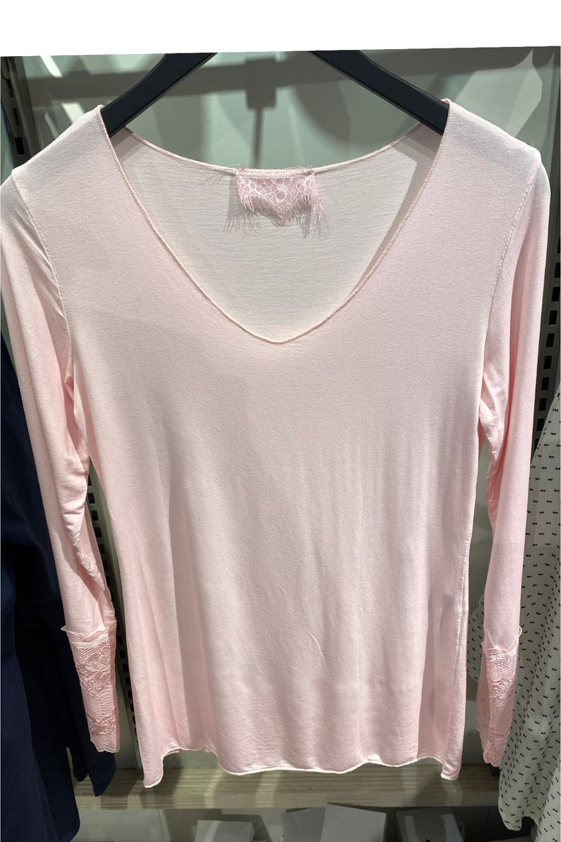 BOHO LOVE t-shirt lace rosa