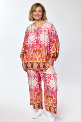 Gozzip Karina Pants Pink Print