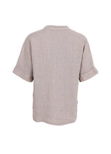 Black Colour Melina linen blouse taupe