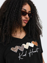 Only Carmakoma t-shirt hearts black