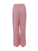 Black Colour Melina wide linen pant rose stripe
