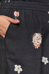 Gozzip Millie wide pants black with flower