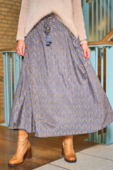 Black Colour Luna regular skirt blue mist