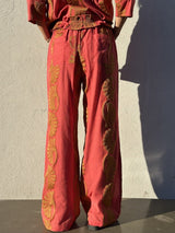 Gaspar Honolulu jaquard pant coral