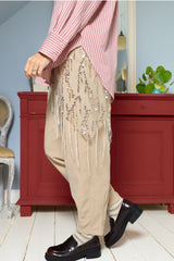 Black Colour MEMPHIS barrel pant - Pearl