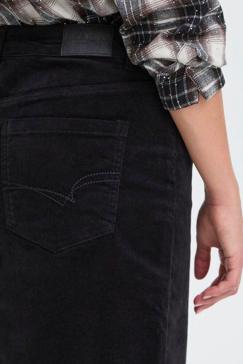 Pulz Sally skirt baby fløjl black