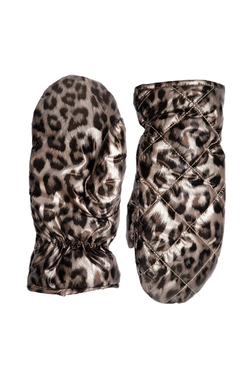 Black Colour  Nadina quilted  mittens golden leo