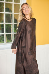 Black Colour Jasmine long dress Coffee