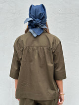Gaspar Porto poplin shirt olive green