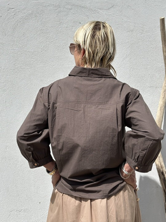 Gaspar Shirt Oslo Poplin Brown