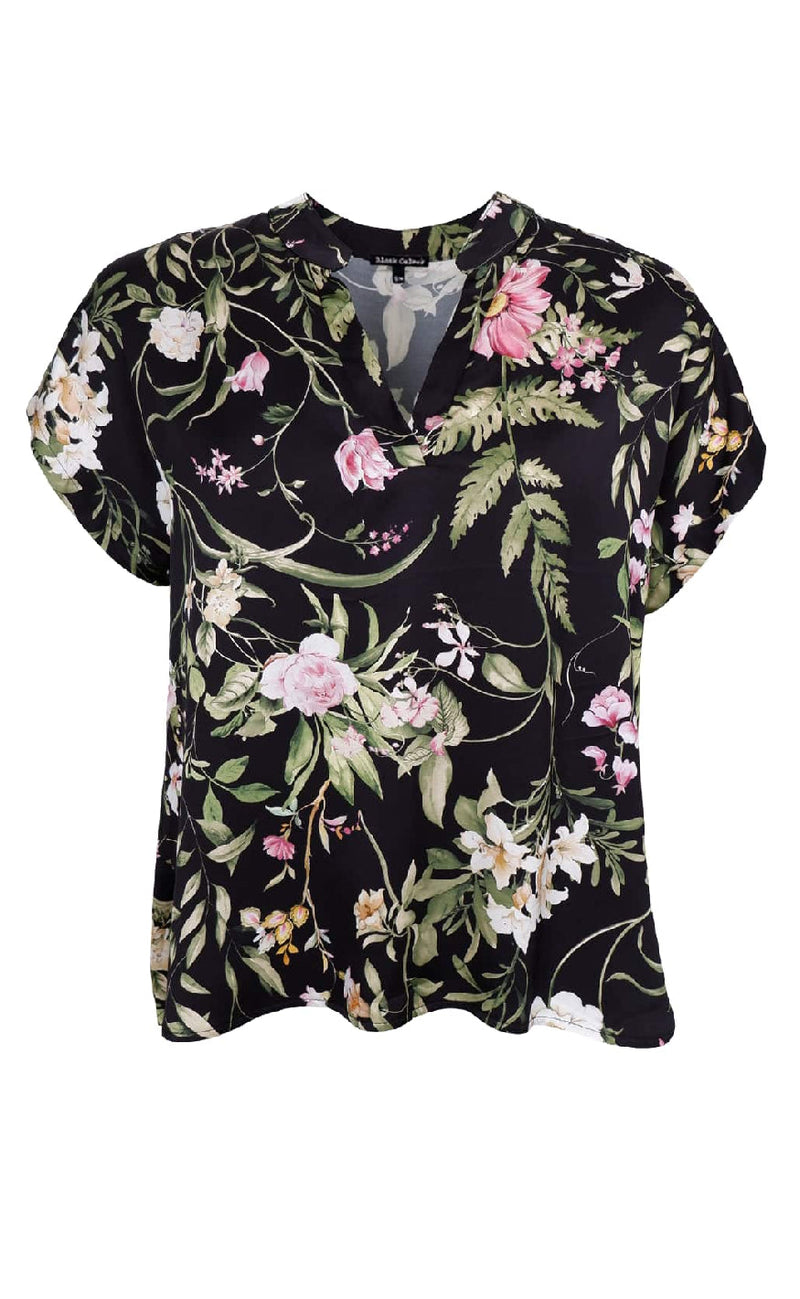 Black Colour Zennia blouse black flower
