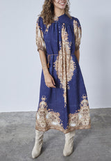 Love & Divine New paisley dress blue
