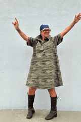 Gaspar Nice Camo Dress Green