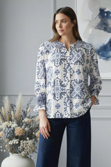 Ofelia Fie blouse blue combi