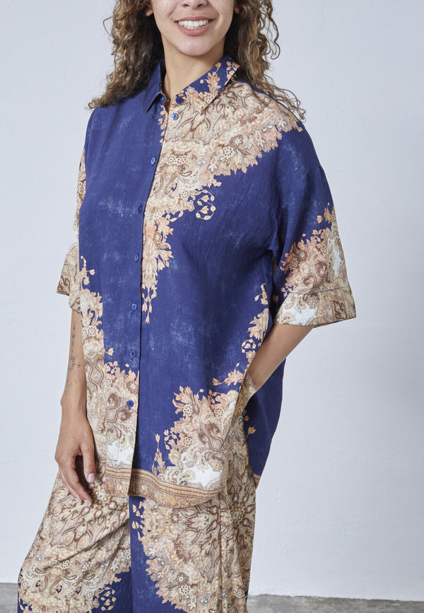 Love & Divine  new paisley shirt blue