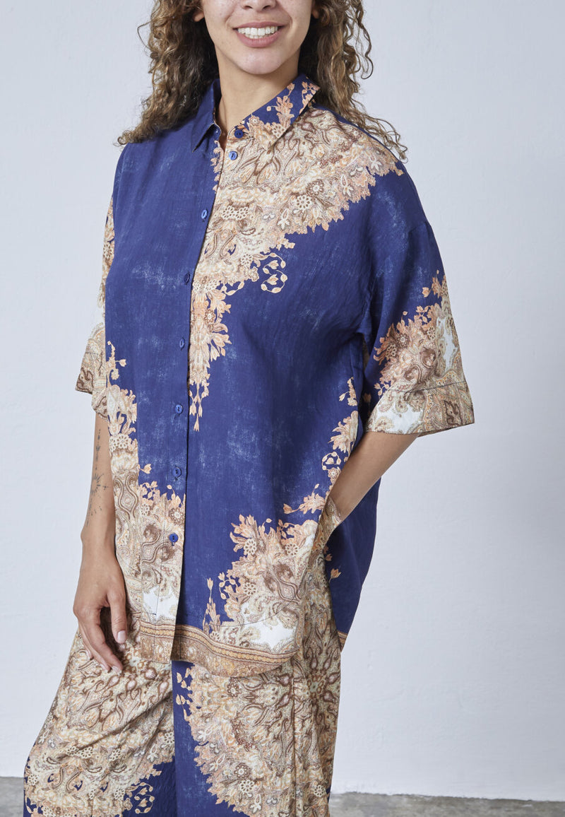 Love & Divine  new paisley shirt blue