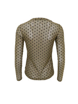Black Colour Jennie dotted mesh blouse army