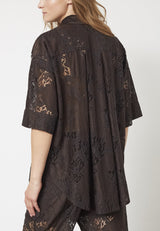 Love & Divine lace shirt chocolate