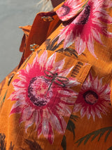 Gaspar Porto flower blouse orange