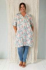 Gozzip Kerstin tunic blue rose