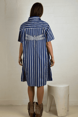 Gaspar Nice poplin dress blue