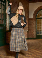 Black Colour Beth argyle knit jumper black